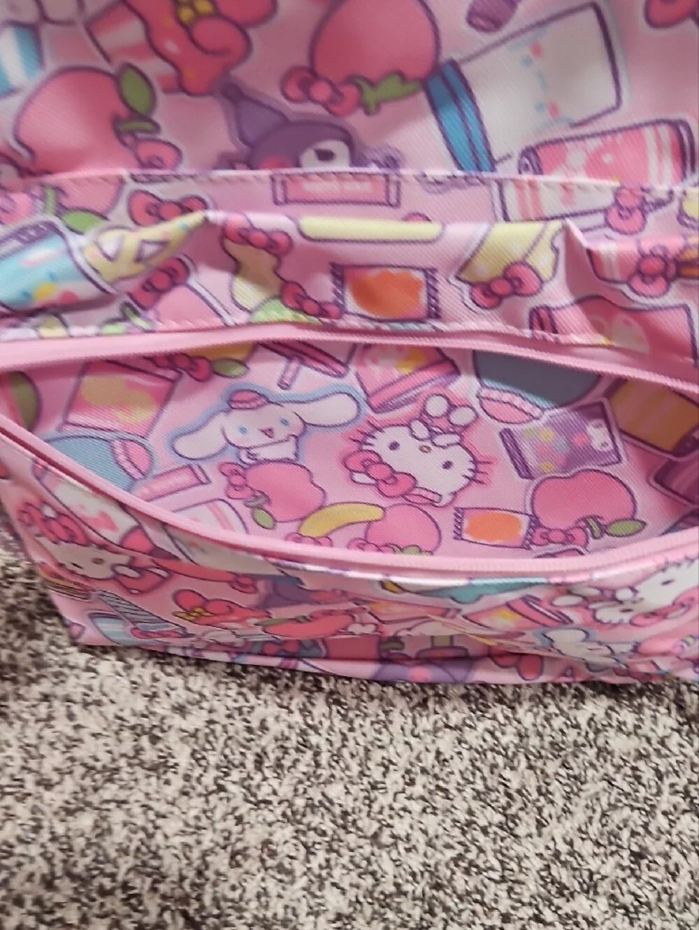 Hello Kitty Pastel Pink Kids Backpack with Character Snacks Print